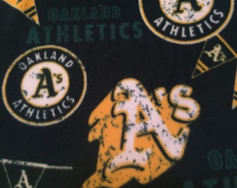 Oakland Baseball Team Logos and Emblems with Gold Blanket - This Blanket is READY to Ship NOW