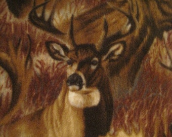 Deer, Moose, Elk with Rust Fleece Blanket - Ready to Ship Now