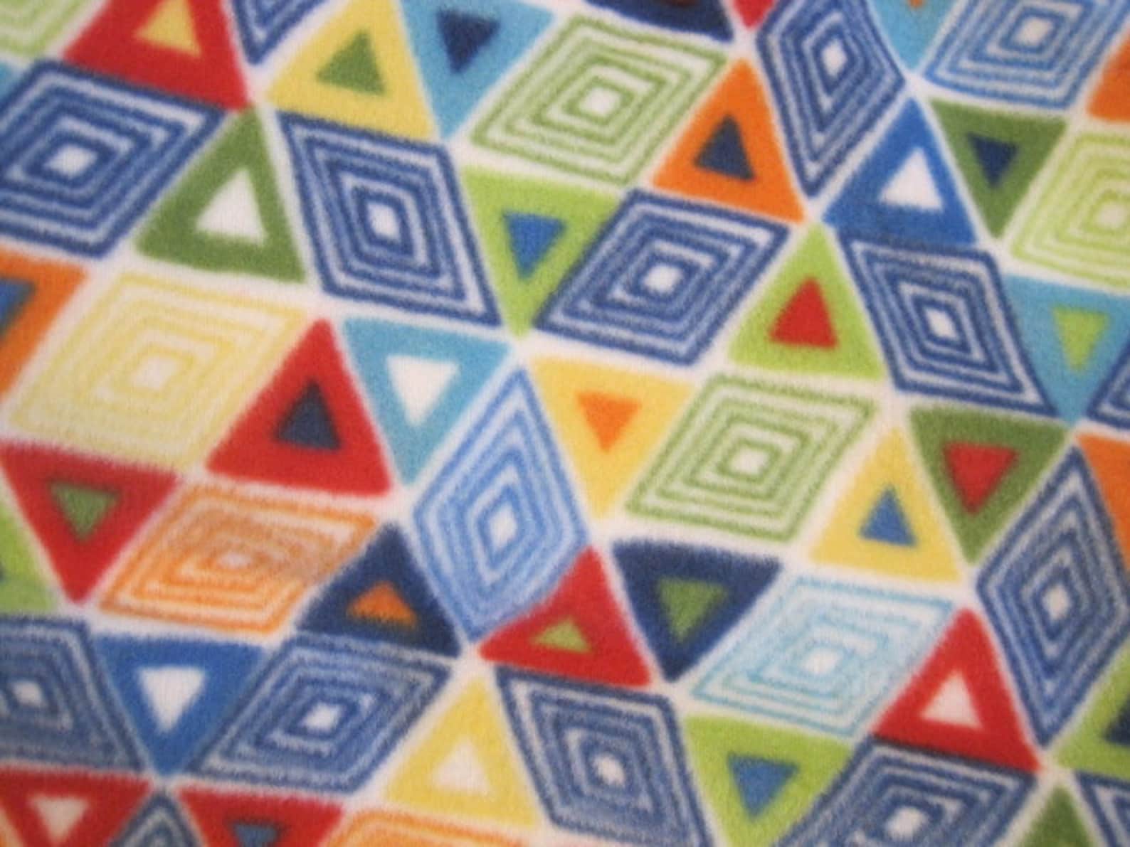 2 Layer Large Fleece Coverlet Triangles and Diamonds With Etsy