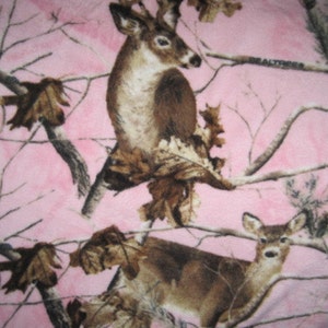 Deers on Pink with Brown Fleece Blanket Ready to Ship Now image 4