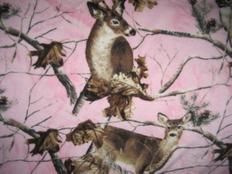 Deers on Pink with Brown Fleece Blanket Ready to Ship Now image 4