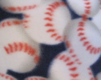 Baseballs on Blue with Red Blanket - This Blanket is Ready to Ship NOW
