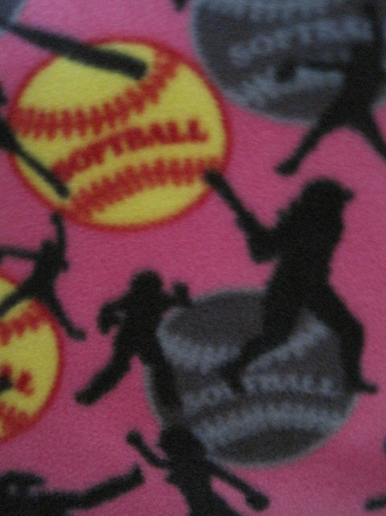 Softballs on Pink with Gray Blanket
