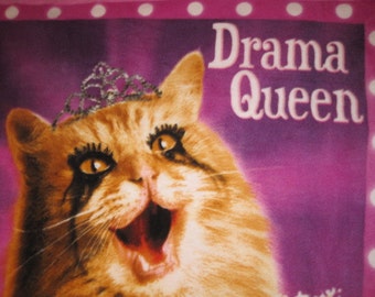 Cat Drama Queen Handmade Fleece Blanket - Ready to Ship Now