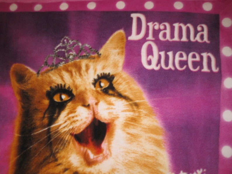Cat Drama Queen Handmade Fleece Blanket Ready to Ship Now Etsy