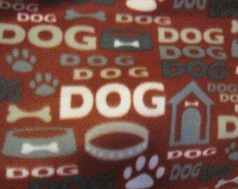 DOG on Red with Gray Lap Coverlet - Ready to Ship Now
