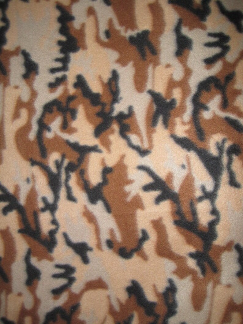 Camo Desert Brown with Black Fleece Throw Ready to Ship Now image 2