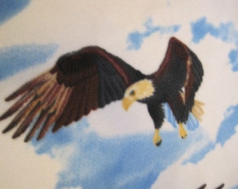 American Bald Eagles with Brown 2 Layer Blanket - Ready to Ship Now