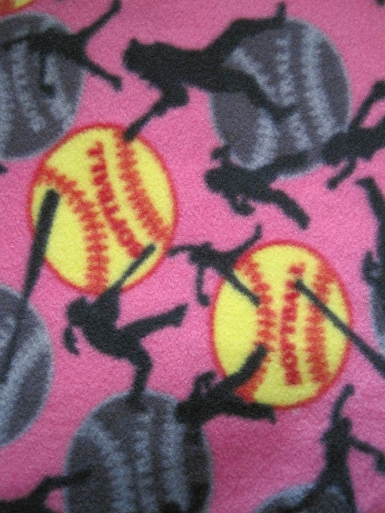 Softballs on Pink with Gray Blanket