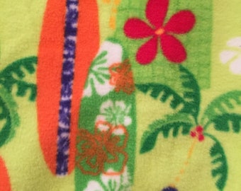 Surf Boards, Palm Trees, Sand and Sun with Green Blanket - This Blanket is Ready to Ship NOW