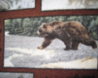 Fleece Blanket with Bears in Frames with Black - Ready to Ship Now