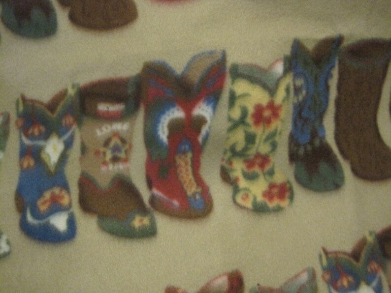Handmade Blanket Cowboy Boots with Green Ready to Ship Now Etsy