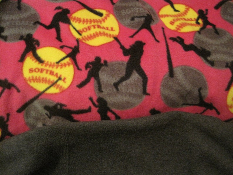 Softballs on Pink with Gray Blanket
