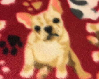 French Bull Dogs in Several Colors on Maroon with Black Couch Cover - This Blanket is Ready to Ship NOW