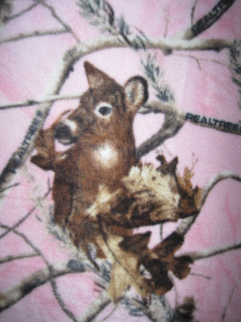Deers on Pink with Brown Fleece Blanket Ready to Ship Now image 5