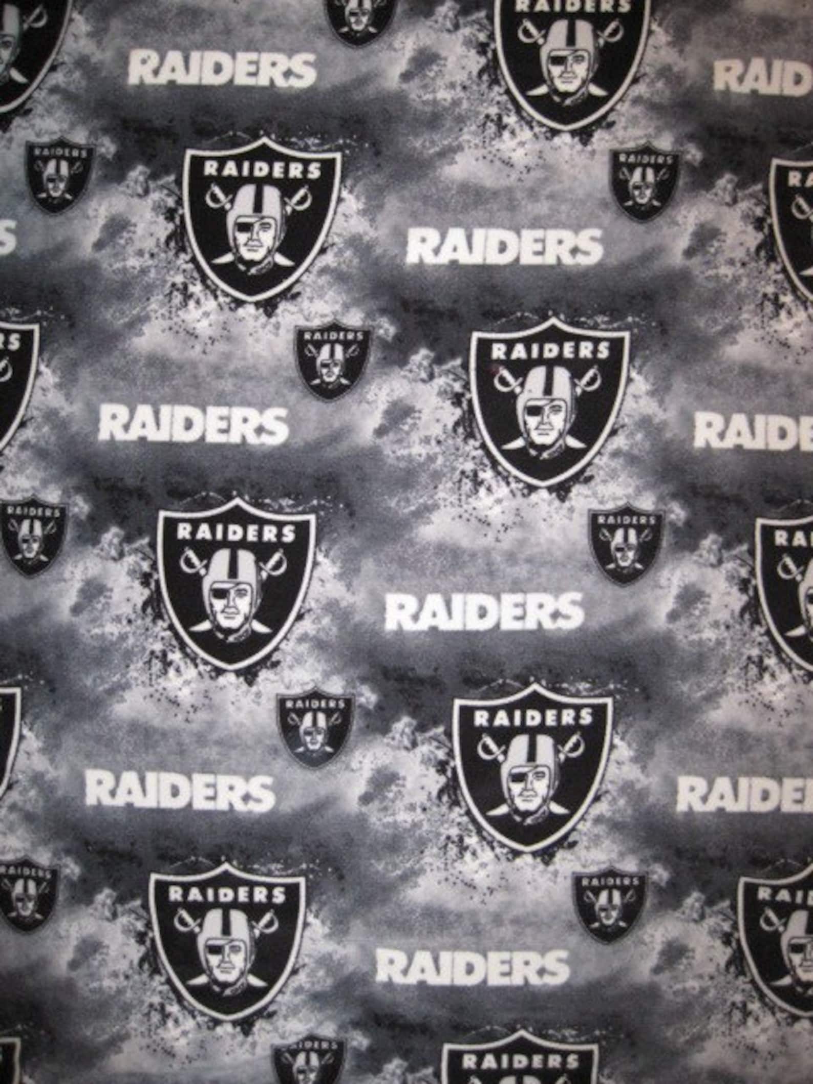 Oakland Raiders Logos on Gray Splatter With Black Fleece Etsy Crochet painting crochet a long