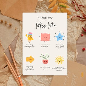 Regalo personalizado para maestros, plantilla de carta de agradecimiento para maestros, descarga instantánea, regalo de fin de año