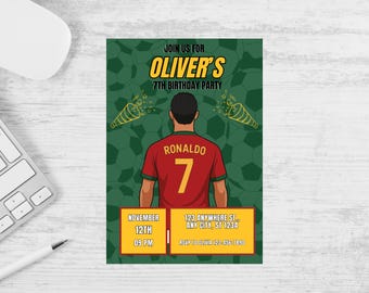 Ronaldo Soccer Birthday Invitation: Editable Football Party (Digital Template)
