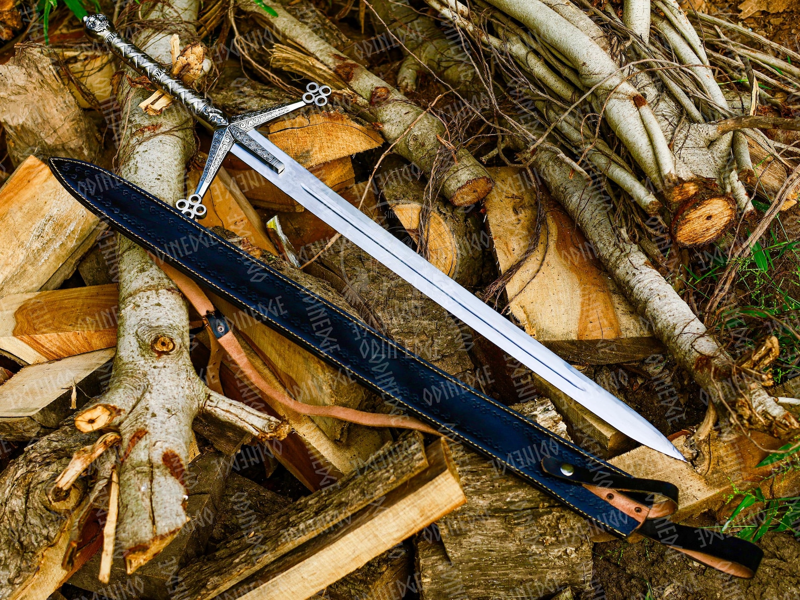 Handmade Scottish Claymore Sword J2 Steel Highland Claymore Black ...