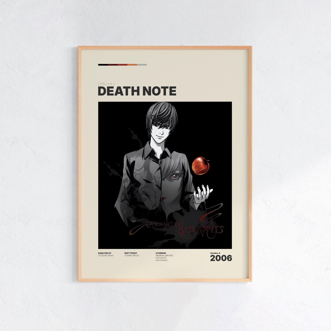 Death Note Anime Poster, Manga Movie Print, Japanese Wall Art Print ...