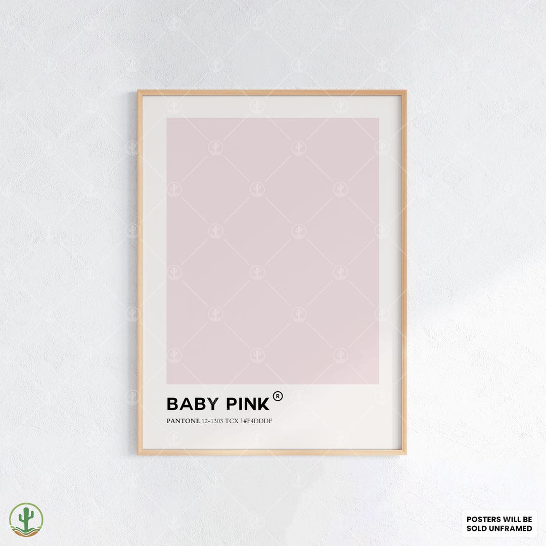 Baby Pink Color Swatch | Nursery Wall Art Print | Cute Baby Room Decor ...