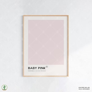 Baby Rosa Farbmuster | Kunstdruck Kinderzimmer | Niedliches Babyzimmer Dekor | Poster für Kinder | Druckbare Babyzimmer Kunst