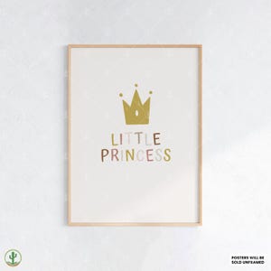 Kleine Prinzessin Crown Print | Kunstdruck Kinderzimmer | Niedliches Babyzimmer Dekor | Poster für Kinder | Druckbare Babyzimmer Kunst