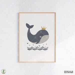 Kronenwal Poster | Kunstdruck Kinderzimmer | Niedliches Babyzimmer Dekor | Poster für Kinder | Druckbare Babyzimmer Kunst