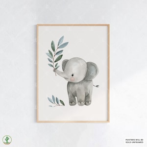 Baby Elefant Druck | Kunstdruck Kinderzimmer | Niedliches Babyzimmer Dekor | Poster für Kinder | Druckbare Babyzimmer Kunst