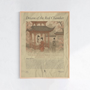 Dream of the Red Chamber Poster | Cao Xueqin Book Print | Literary Wall Art | Book Lover Gift | Custom Book Cover Print | Classic Novel Art