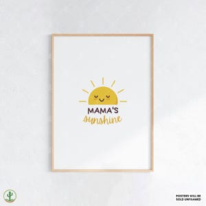 Mamas Sonnenschein Druck | Kunstdruck Kinderzimmer | Niedliches Babyzimmer Dekor | Poster für Kinder | Druckbare Babyzimmer Kunst