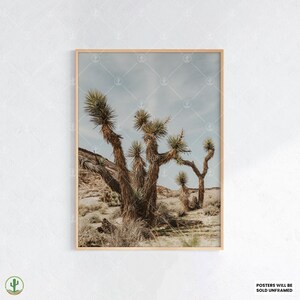 Desert Joshua Tree Landschaftsdruck - Rustikale Natur im Südwesten, Wandkunst, Erdfarbener Kaktus Poster für Boho Home Decor