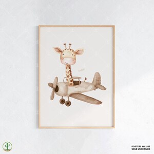 Fliegendes Giraffen-Abenteuer | Kunstdruck Kinderzimmer | Niedliches Babyzimmer Dekor | Poster für Kinder | Druckbare Babyzimmer Kunst