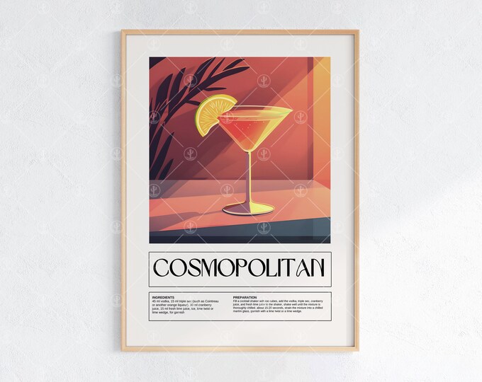 EDITABLE | Cosmopolitan Bar Sign Template, 0042AA - Etsy Canada