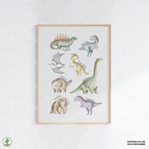 Niedliches Dinosaurier Poster für Kinder | Kunstdruck Kinderzimmer | Niedliches Babyzimmer Dekor | Poster für Kinder | Druckbare Babyzimmer Kunst