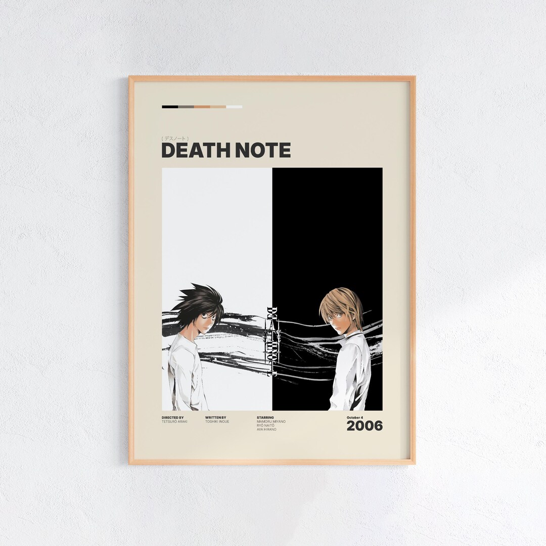 Death Note Anime Poster, Manga Movie Print, Japanese Wall Art Print - Etsy