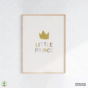 Kleiner Prinz Krone Print | Kunstdruck Kinderzimmer | Niedliches Babyzimmer Dekor | Poster für Kinder | Druckbare Babyzimmer Kunst
