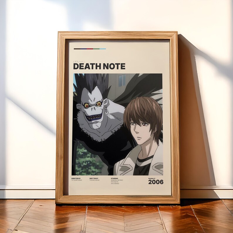 Death Note Anime Poster, Manga Movie Print, Japanese Wall Art Print ...