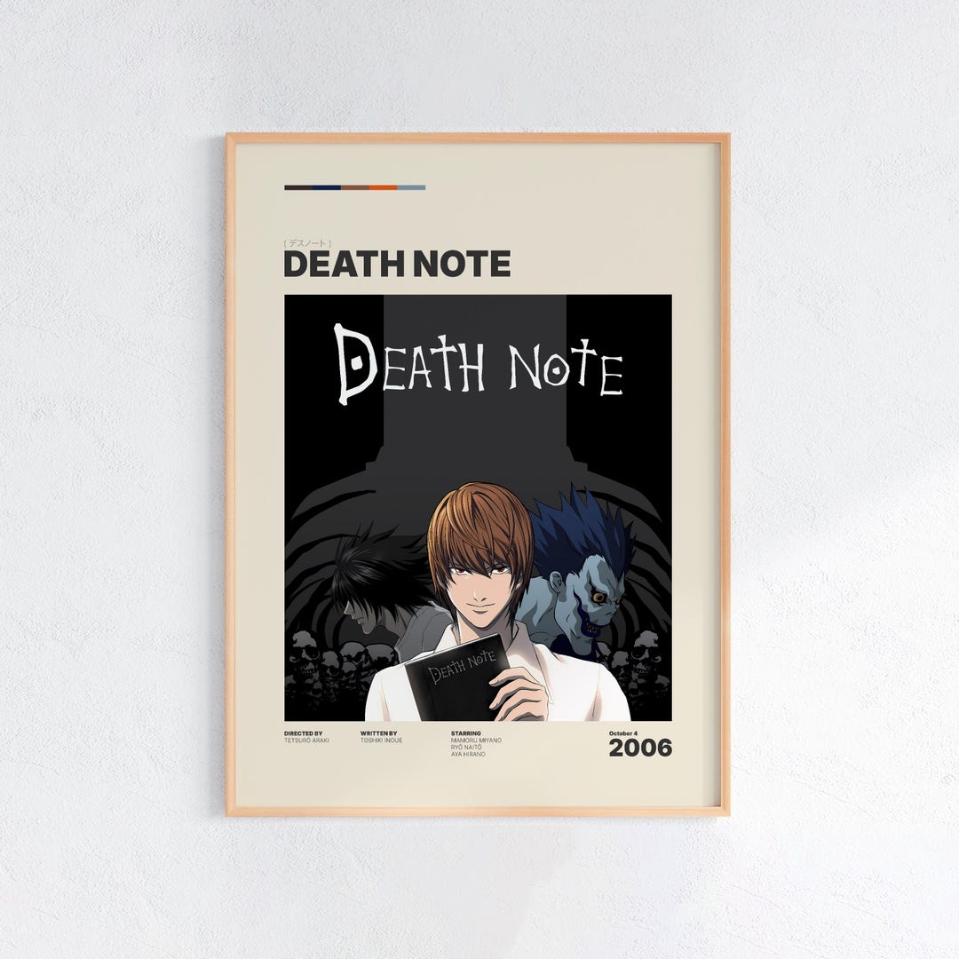 Death Note Anime Poster, Manga Movie Print, Japanese Wall Art Print ...