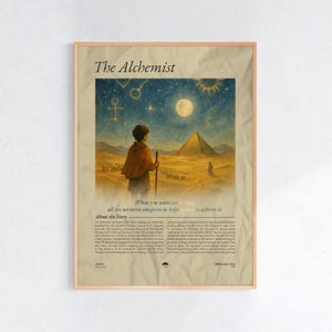 The Alchemist Book Poster | Paulo Coelho Book Print | Literary Wall Art | Book Lover Gift | Custom Book Cover Print | Minimal Art