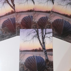 Carte de voeux, format A5, un paysage de Carélie du Nord, Finlande.