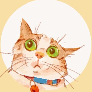 Cartoon pet avatar customization, digital painting from photo, pet memorial GIF.