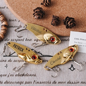 Unique Personalized Fish Hooks - Custom Engraved Fishing Lures for Husband, Father, Grandfather - Fishing Gifts for Outdoor Enthusiasts