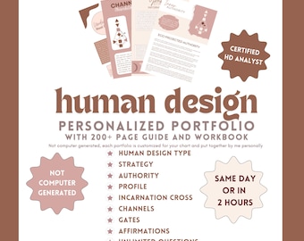 Human Design Reading | HD Chart Personalized Portfolio 70-80 Pages with 200+ Page Workbook | 2 Hour and Same Day Delivery Options Available