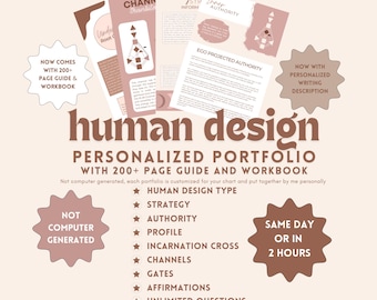 Human Design Chart Reading | 70-80 Page Personalized HD Portfolio | Now with Writing Option Add-On for More Insight