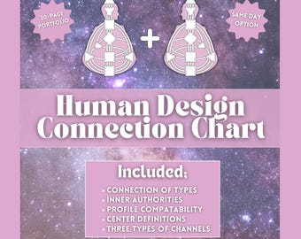 Human Design Connection Chart Reading: Personalized HD Compatibility Portfolio with 200+ Page Human Design Workbook