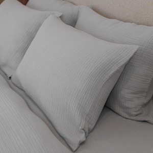 Boho Muslin Duvet Cover, Organic Muslin Cotton Queen Sheet Set, Personalized Bedding King Size, Breathable Bedding, Soft Muslin Pillowcase