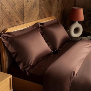 Chocolate bedding set - Brown sheet sets - Bedding set full, Cotton bed sheets, Queen or kind size bedding, fathers day gift for dad