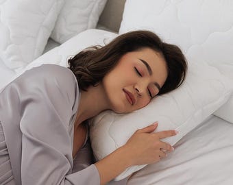 Eco Down Pillow with Zipper, 100% Soft Down Alternative Cushion with Removable Cover, Christmas Gift for Better Night Sleep