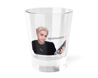 Bang Chan of Stray Kids Motivational Shot Glass, 1.5oz